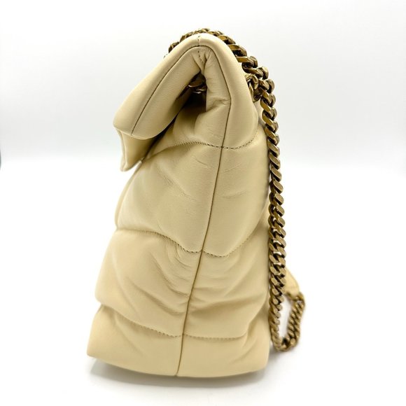 Saint Laurent Clair Beige GHW Lou Lou Puffer Medium - Picture 2 of 9